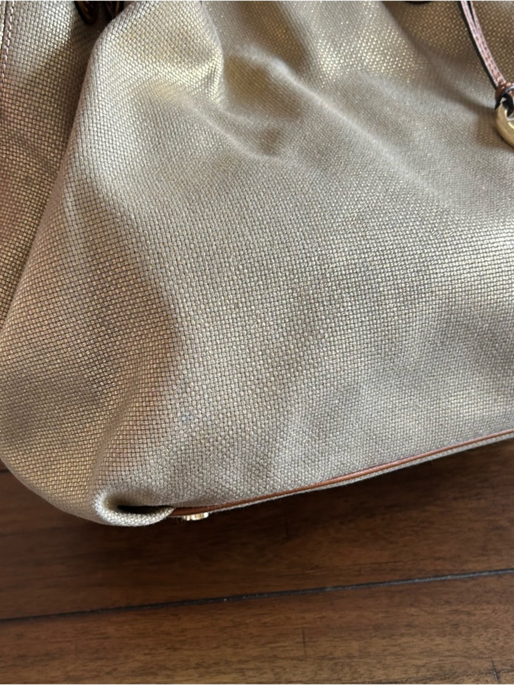 Michael Kors Medina Large Gathered Tote Shoulder Bag Metallic Gold MSRP 298.00 - Picture 10 of 16